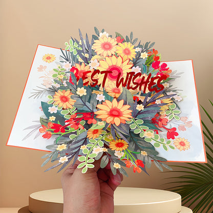 Birthday Stereoscopic Greeting Cards 3D Bouquet Card Thanksgiving Gift Teacher Creative Gift Decoration