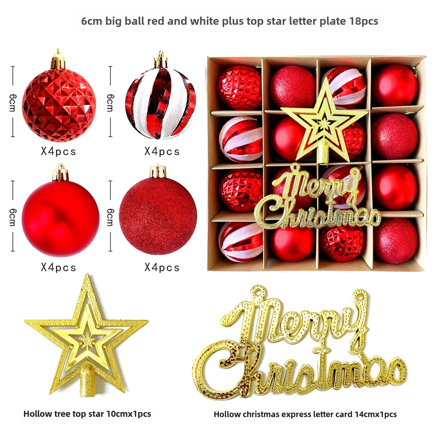 Christmas Decoration 6cm Electroplating Ball Plastic Ball Shaped Painted Christmas Ball Gift Christmas Tree Pendant