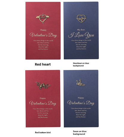 Oath Card Vintage Metal DIY Thank-You Card Kinds of Paper Bronzing Valentine's Day Greeting Card Invitation Card of Wedding