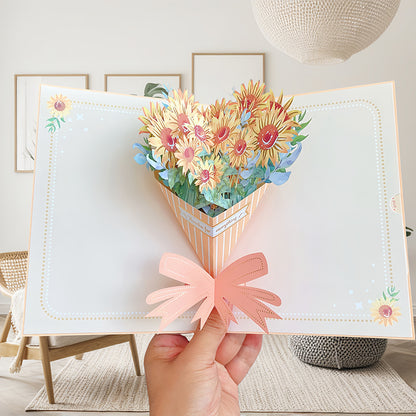 Birthday Stereoscopic Greeting Cards 3D Bouquet Card Thanksgiving Gift Teacher Creative Gift Decoration