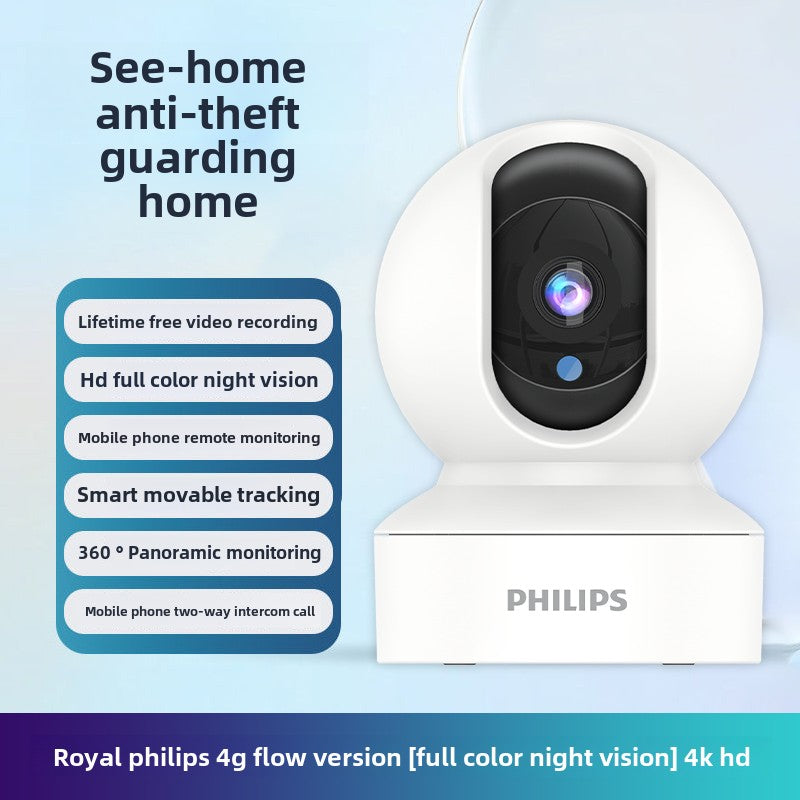 Philips Camera Surveillance Home HD Indoor Wireless4g Camera Mobile Phone Remote360Panoramic View