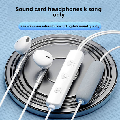 Platinum Mai SK7Dual Microphone K Song Headset Wired with Sound Card Monitor Computer Game for Apple Huawei