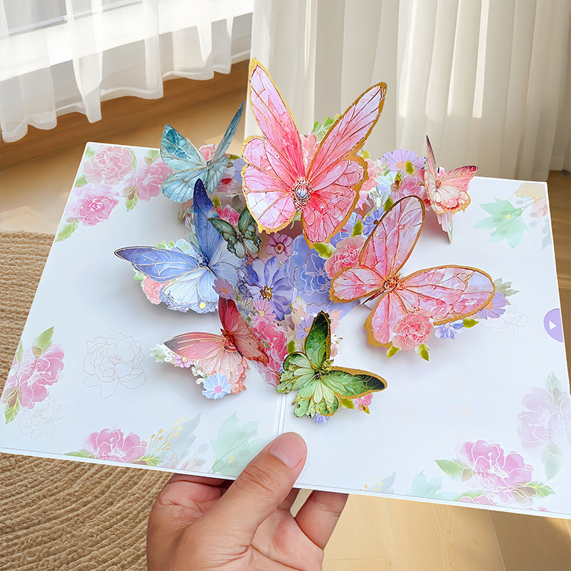 Birthday Stereoscopic Greeting Cards 3D Bouquet Card Thanksgiving Gift Teacher Creative Gift Decoration