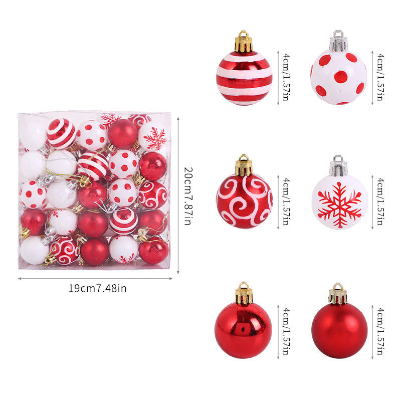 New Christmas Ball Sets of Boxes 4cm/50PCs Set of Boxes Christmas Tree Hanging Ball EU Standard Christmas Decoration