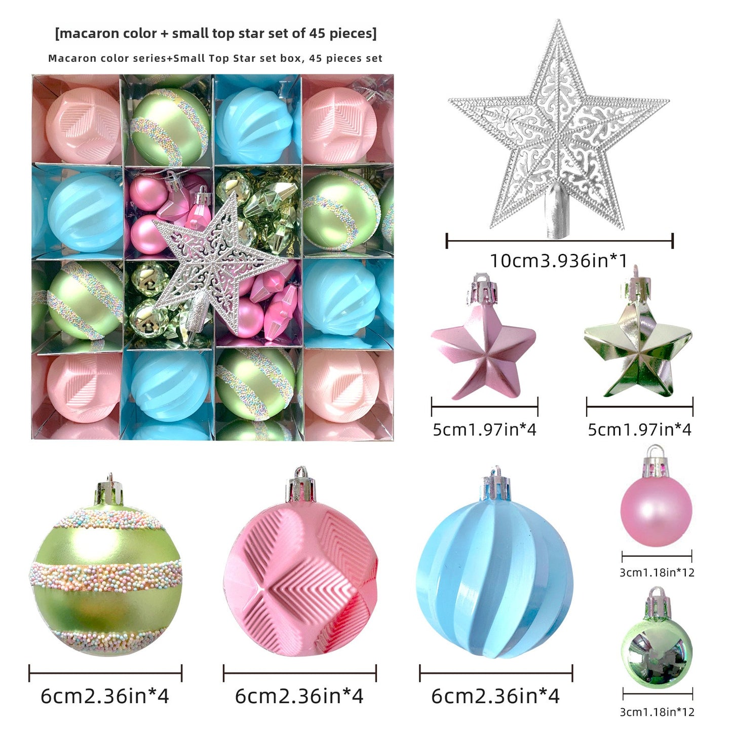 Christmas Decoration 6cm Electroplating Ball Plastic Ball Shaped Painted Christmas Ball Gift Christmas Tree Pendant