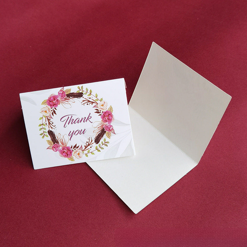 In Stock Exquisite European Color Printing Birthday Card Cute Refreshing Thank-You Card Flower Shop Hand Gift Small Greeting Card