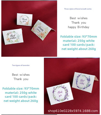 In Stock Exquisite European Color Printing Birthday Card Cute Refreshing Thank-You Card Flower Shop Hand Gift Small Greeting Card