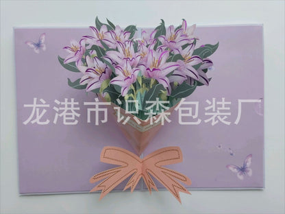 Holiday Teacher's Day Stereoscopic Greeting Cards 3D Greeting Cards Hot Selling Birthday Cards Flowers Greeting Cards