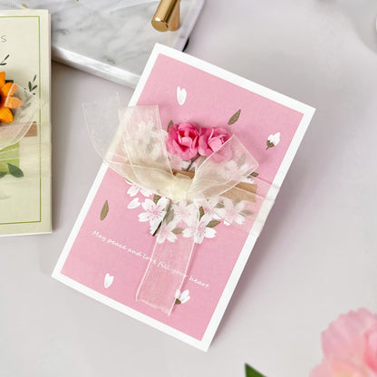 Dried Flower Greeting Card Artificial Flower Greeting Card Rose Greeting Card Gift with Birthday Gift for Girlfriend