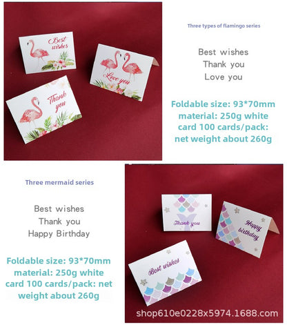 In Stock Exquisite European Color Printing Birthday Card Cute Refreshing Thank-You Card Flower Shop Hand Gift Small Greeting Card