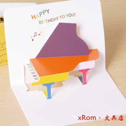 Birthday Cake 3D Stereoscopic Greeting Cards Ins Style Holiday Invitation Girlfriends' Gift Creative Folding Paper Carving Blessing Card