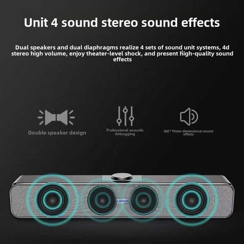 Rainbow SD201Wired Computer Speaker E-Sports Games Speaker Notebook Hear Sounds to Discern Location Extra Bass