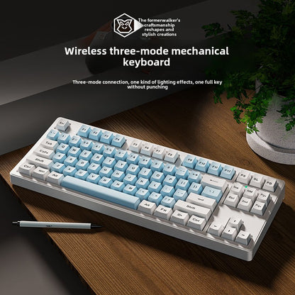 Pioneer Wireless Bluetooth Three-Model Mechanical Keyboard Keyclick Linear Action Computer E-Sports Gaming Office Keyboard Alternate Action Or Ergonamic