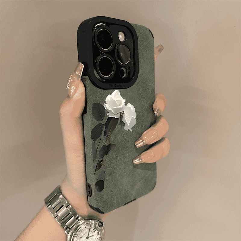 Suitable for Apple16pro Phone case15maxiPhone Anti-Fall Art Dark Flowers14All Inclusive13Soft