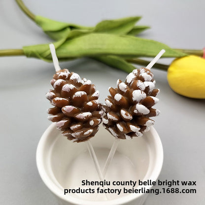 New Creative Christmas Pine Cone Shape Christmas Candle Christmas Party Cake Decoration Birthday Candle