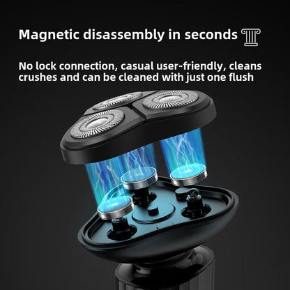 Kangfu Shaver Electric Rotary Type Fully Washable Shaver Magnetic Suction Cutter Head Lasting Endurance G1Gift Box