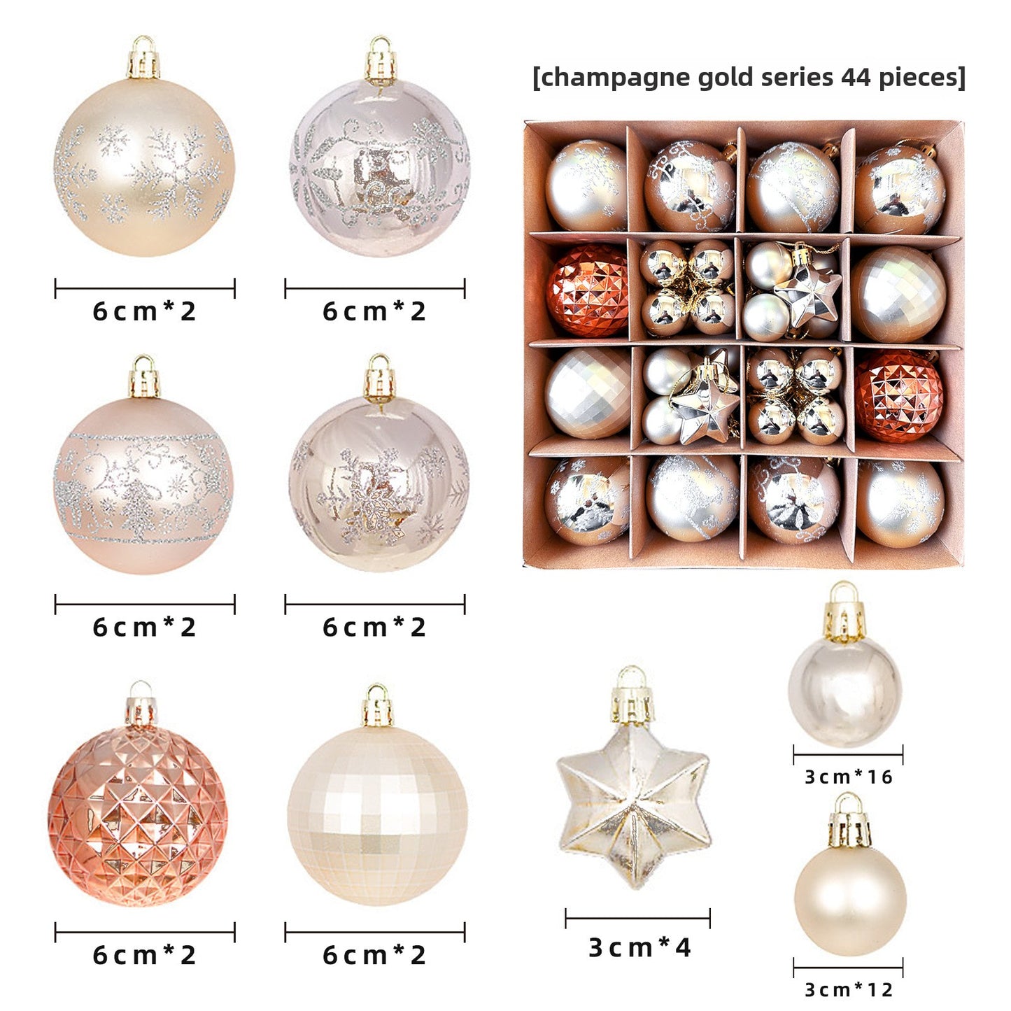 Christmas Decoration 6cm Electroplating Ball Plastic Ball Shaped Painted Christmas Ball Gift Christmas Tree Pendant