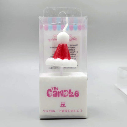 Christmas Hat Candle Atmosphere Decorative Candle Children's Cake Decorative Cute Christmas Hat Candle Creative