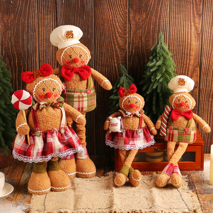 Christmas Gingerbread Man Doll Series Fabric Long Legs Window Decoration Christmas Christmas Tree Decoration Christmas Stockings Hanging Ornaments