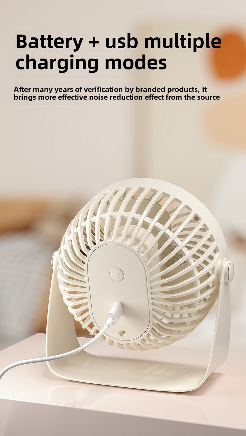 Diamond Plate usb Little Fan Rechargeable Fan Desktop Mute Office Wind Desk Small Student Household