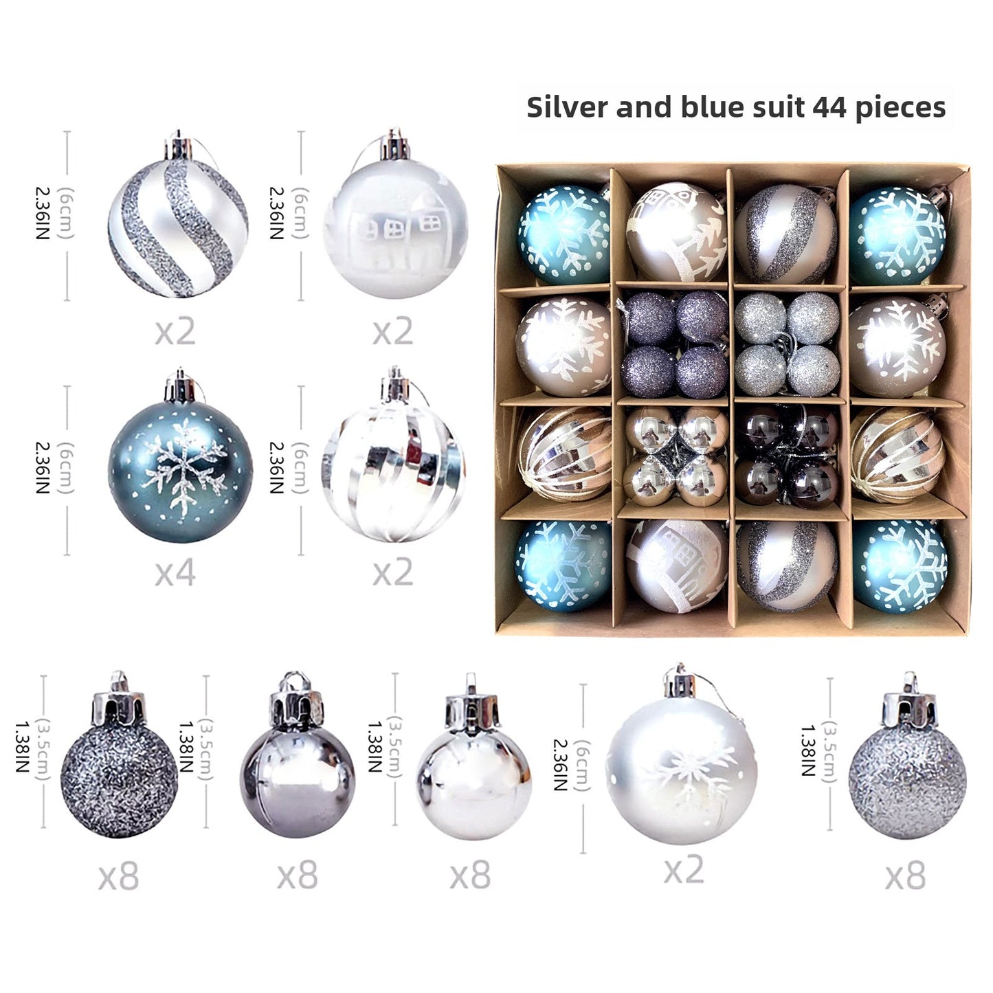 Christmas Decoration 6cm Electroplating Ball Plastic Ball Shaped Painted Christmas Ball Gift Christmas Tree Pendant