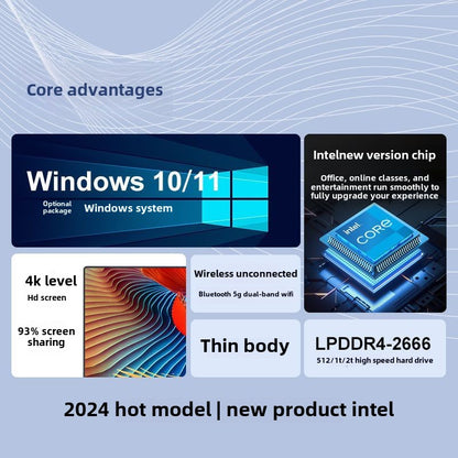 2024Brand New ips HD Laptop Intel15.6Inch Thin and Portable Business Office Design