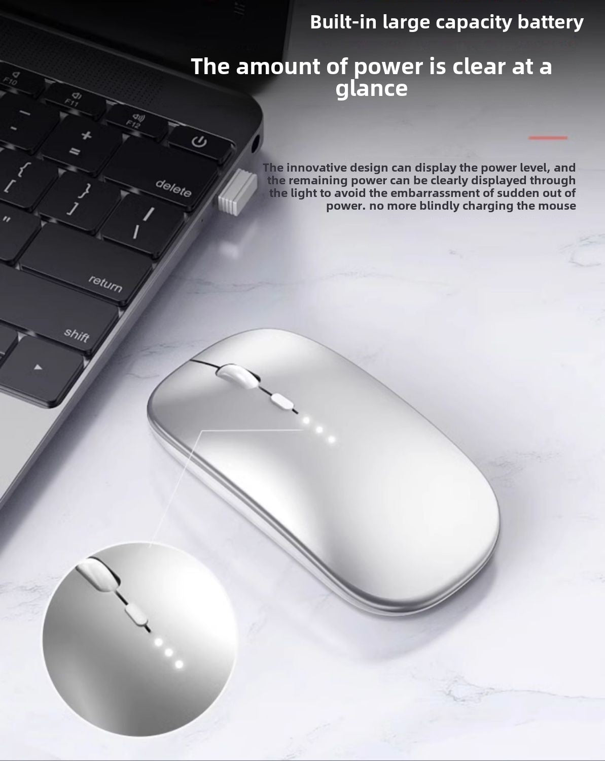 Bluetooth Wireless Mouse Portable Mute Silent Rechargeable Laptop Office Computer Tablet Game Universal