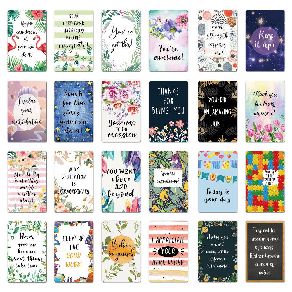 Inspirational Cards 72 Handwritten English Names Encourage Employees and Children Lunch Box Thank-You Card