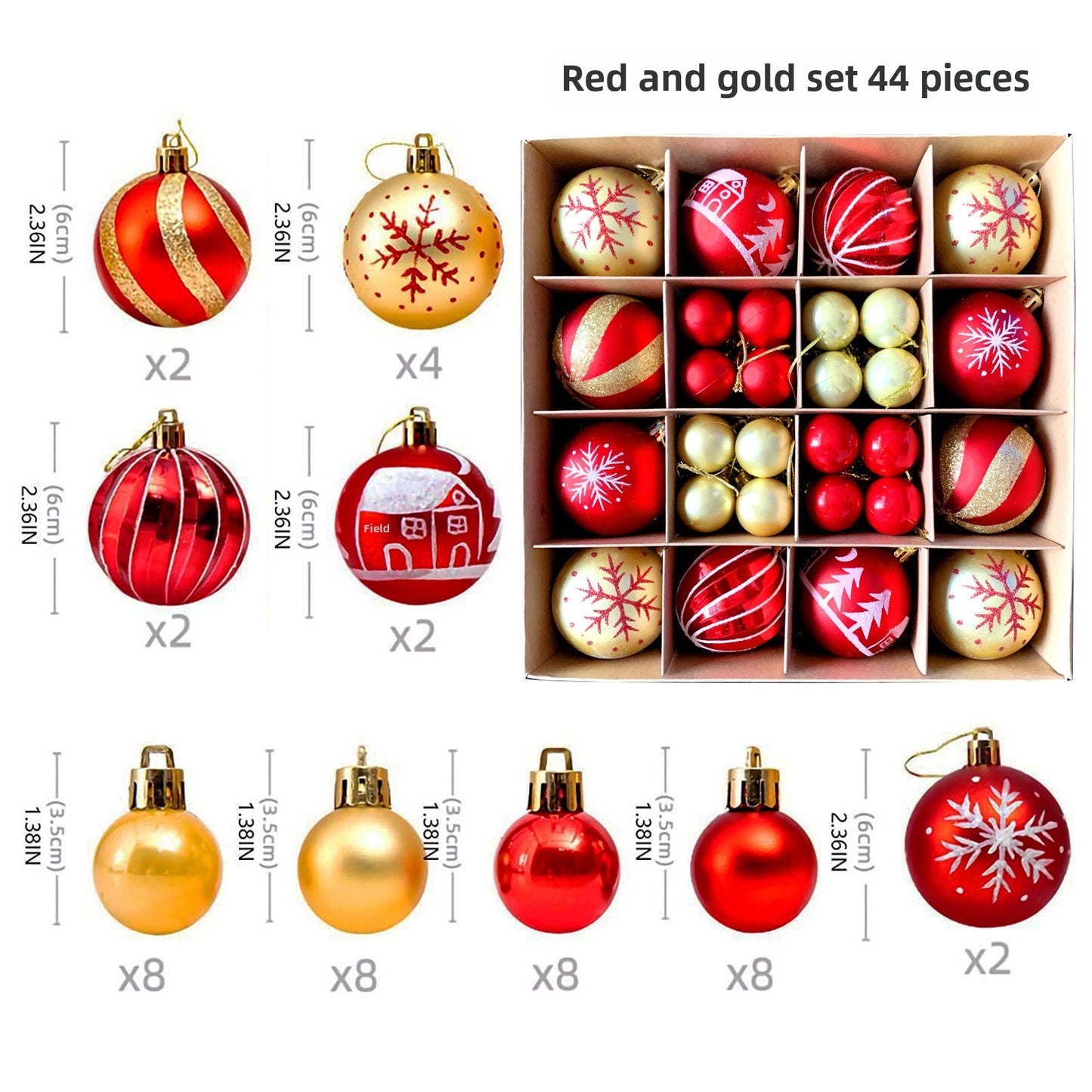 Christmas Decoration 6cm Electroplating Ball Plastic Ball Shaped Painted Christmas Ball Gift Christmas Tree Pendant