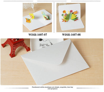 Birthday Cake 3D Stereoscopic Greeting Cards Ins Style Holiday Invitation Girlfriends' Gift Creative Folding Paper Carving Blessing Card