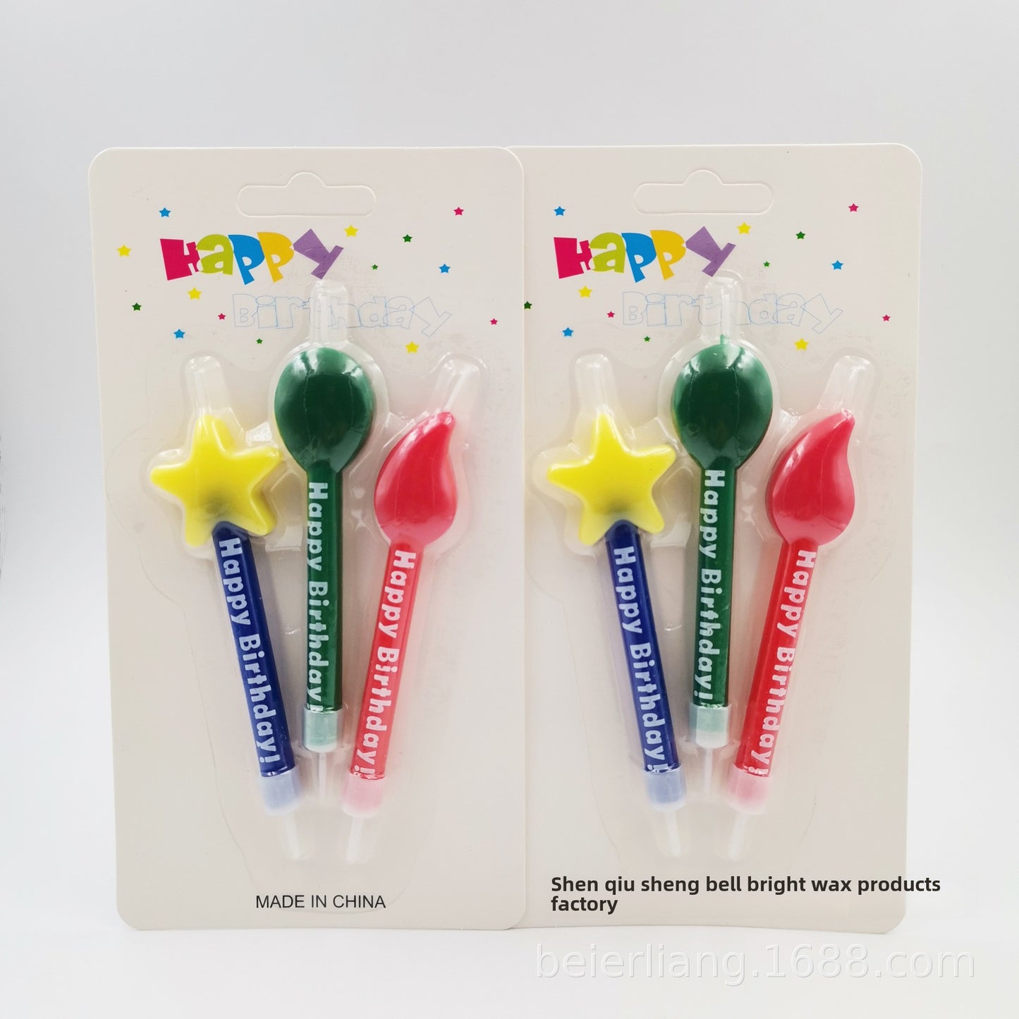 Colorful Printing Happy Birthday Letter Candle Creative Cartoon Five-Pointed Star Spark Seedling Balloon Shape Birthday Candle