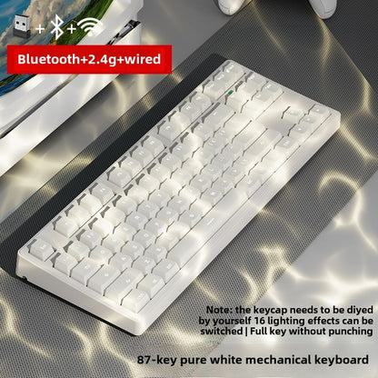 Pioneer Wireless Bluetooth Three-Model Mechanical Keyboard Keyclick Linear Action Computer E-Sports Gaming Office Keyboard Alternate Action Or Ergonamic