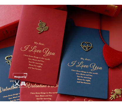 Oath Card Vintage Metal DIY Thank-You Card Kinds of Paper Bronzing Valentine's Day Greeting Card Invitation Card of Wedding