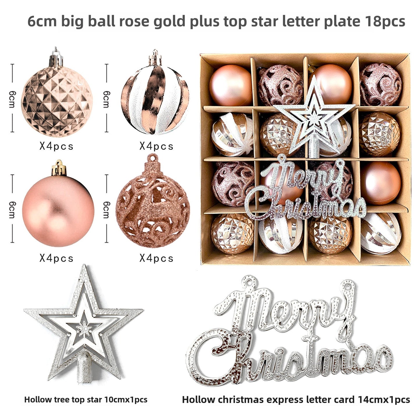 Christmas Decoration 6cm Electroplating Ball Plastic Ball Shaped Painted Christmas Ball Gift Christmas Tree Pendant