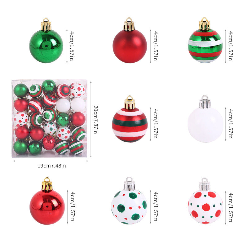 New Christmas Ball Sets of Boxes 4cm/50PCs Set of Boxes Christmas Tree Hanging Ball EU Standard Christmas Decoration