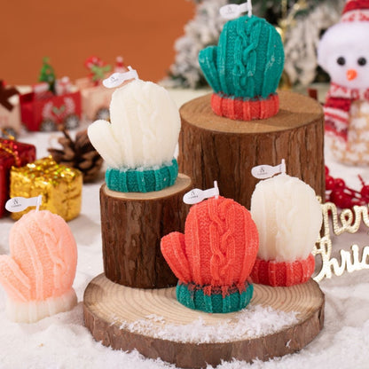 Christmas Wool Small Gloves Fragrance Candle Holiday Gift Ins Photo Props DIY Creative Decoration Aromatherapy Candle