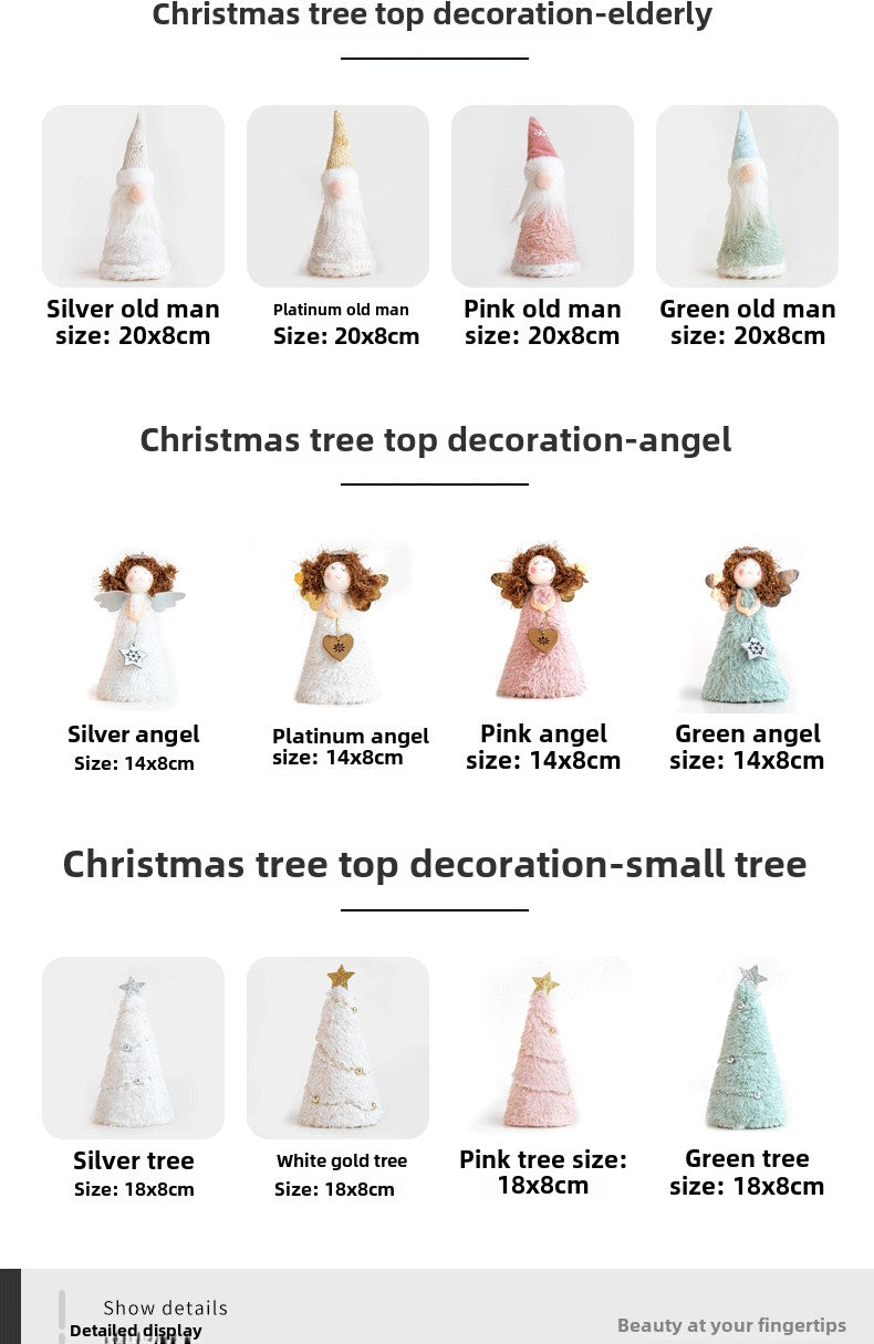 Christmas Christmas Decoration Christmas Tree Decoration Christmas Tree Top Decorative Accessories Pendant Santa Claus Angel