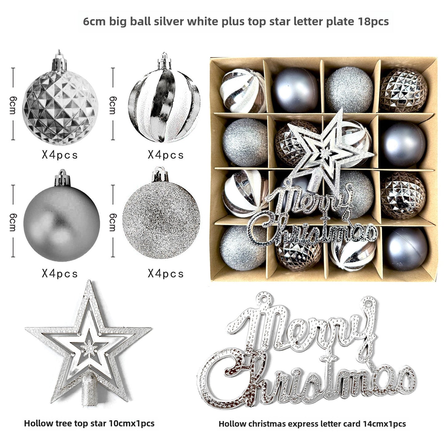 Christmas Decoration 6cm Electroplating Ball Plastic Ball Shaped Painted Christmas Ball Gift Christmas Tree Pendant