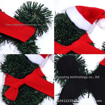 Christmas Hat Simulation Animal Garland Led Luminous Front Door Decoration Christmas Atmosphere Decoration Pendant