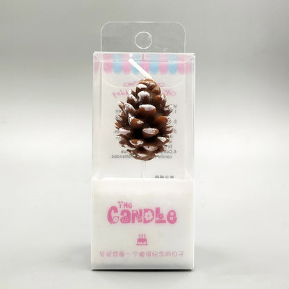 New Creative Christmas Pine Cone Shape Christmas Candle Christmas Party Cake Decoration Birthday Candle