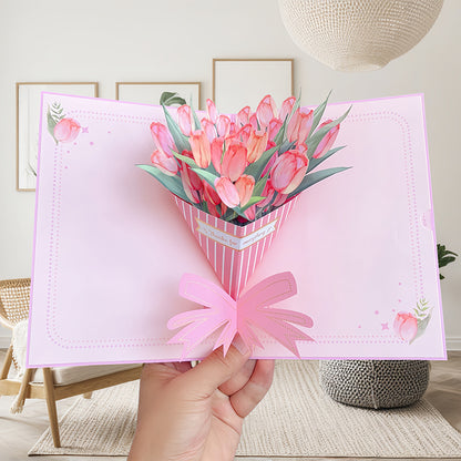 Birthday Stereoscopic Greeting Cards 3D Bouquet Card Thanksgiving Gift Teacher Creative Gift Decoration