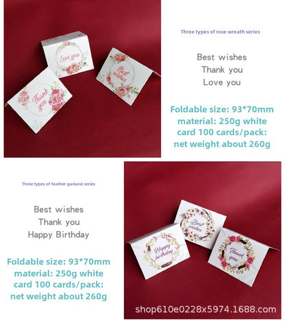 In Stock Exquisite European Color Printing Birthday Card Cute Refreshing Thank-You Card Flower Shop Hand Gift Small Greeting Card