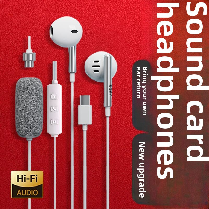 Platinum Mai SK7Dual Microphone K Song Headset Wired with Sound Card Monitor Computer Game for Apple Huawei