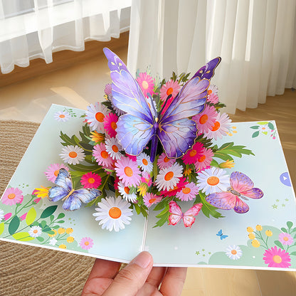 Birthday Stereoscopic Greeting Cards 3D Bouquet Card Thanksgiving Gift Teacher Creative Gift Decoration