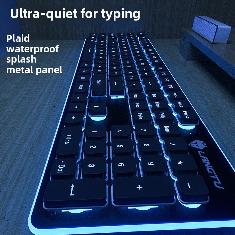 Wolf Road L1Mute Keyboard Mouse Suit Wired Luminous Computer Office Universal Double Injection Non-Fading Key Cap