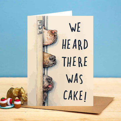 Dog Birthday Cake Card Dog Birthday Greeting Card Dog Card Funny Card Birthday Greeting Card + Envelope