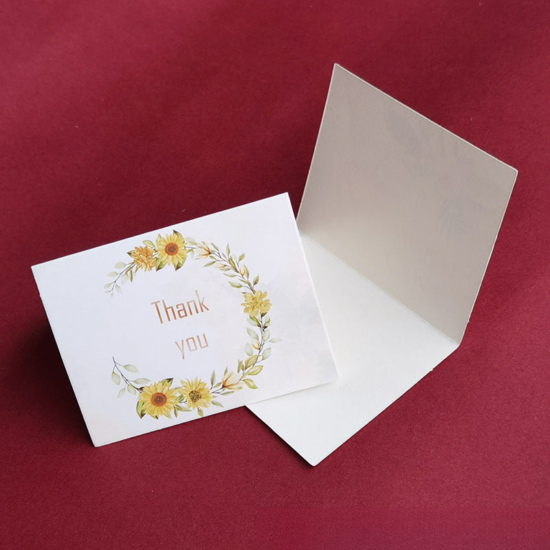 In Stock Exquisite European Color Printing Birthday Card Cute Refreshing Thank-You Card Flower Shop Hand Gift Small Greeting Card