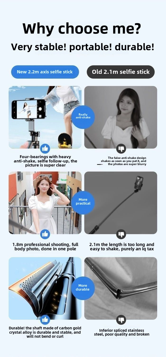 1.8M Selfie Stick Tripod Bluetooth Mobile Live Streaming TikTok360Universal Hand-Held Floor Bracket