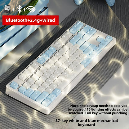 Pioneer Wireless Bluetooth Three-Model Mechanical Keyboard Keyclick Linear Action Computer E-Sports Gaming Office Keyboard Alternate Action Or Ergonamic