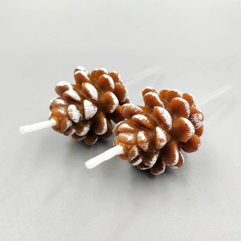 New Creative Christmas Pine Cone Shape Christmas Candle Christmas Party Cake Decoration Birthday Candle